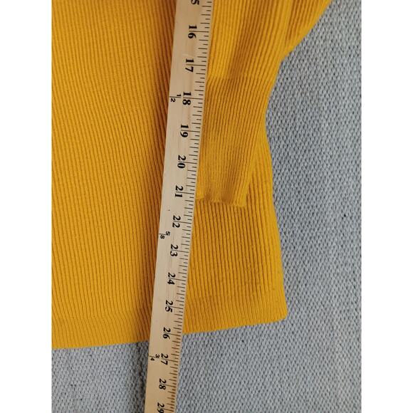 Vtg Cheerleader Cardigan Womens Large Yellow 70s High School Preppy Retro Boho - Picture 12 of 14